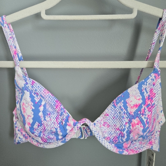 AQUA Swim Snake Print Underwire Bikini Top - Picture 5 of 7